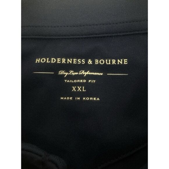 NWT Holderness & Bourne The Robinson 1/4 Zip Performance Pullover Blue Green XXL - Picture 5 of 11